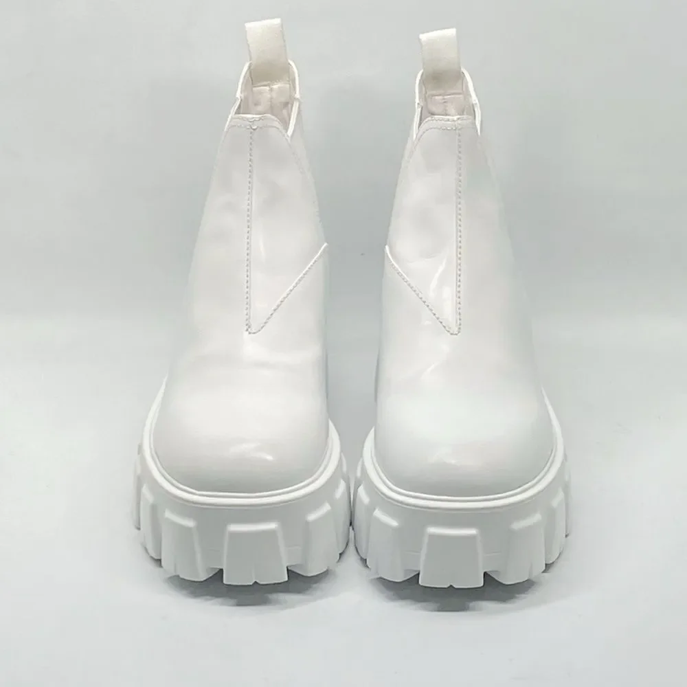 Prada Monolith Leather Lug-Sole Chelsea Boots size 37 - Picture 2 of 16